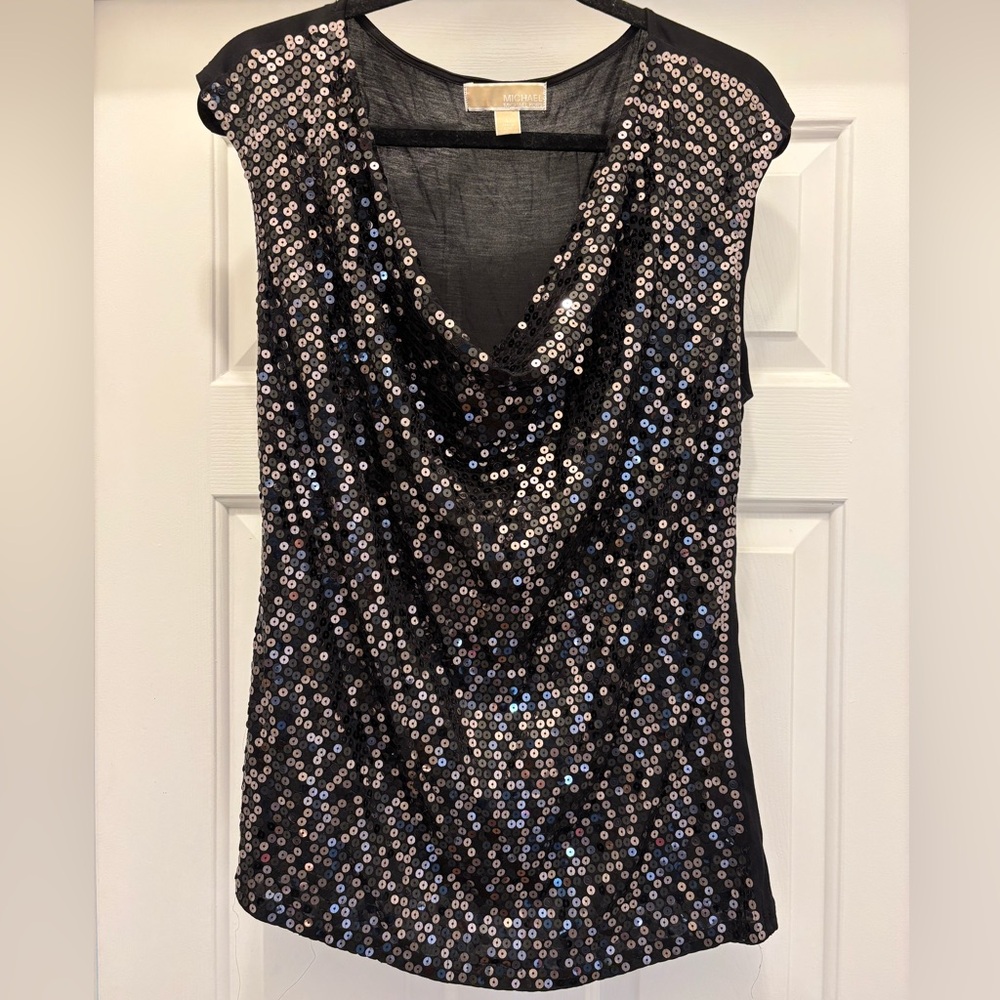 Michael Kors | Black Sequin Embellished Top